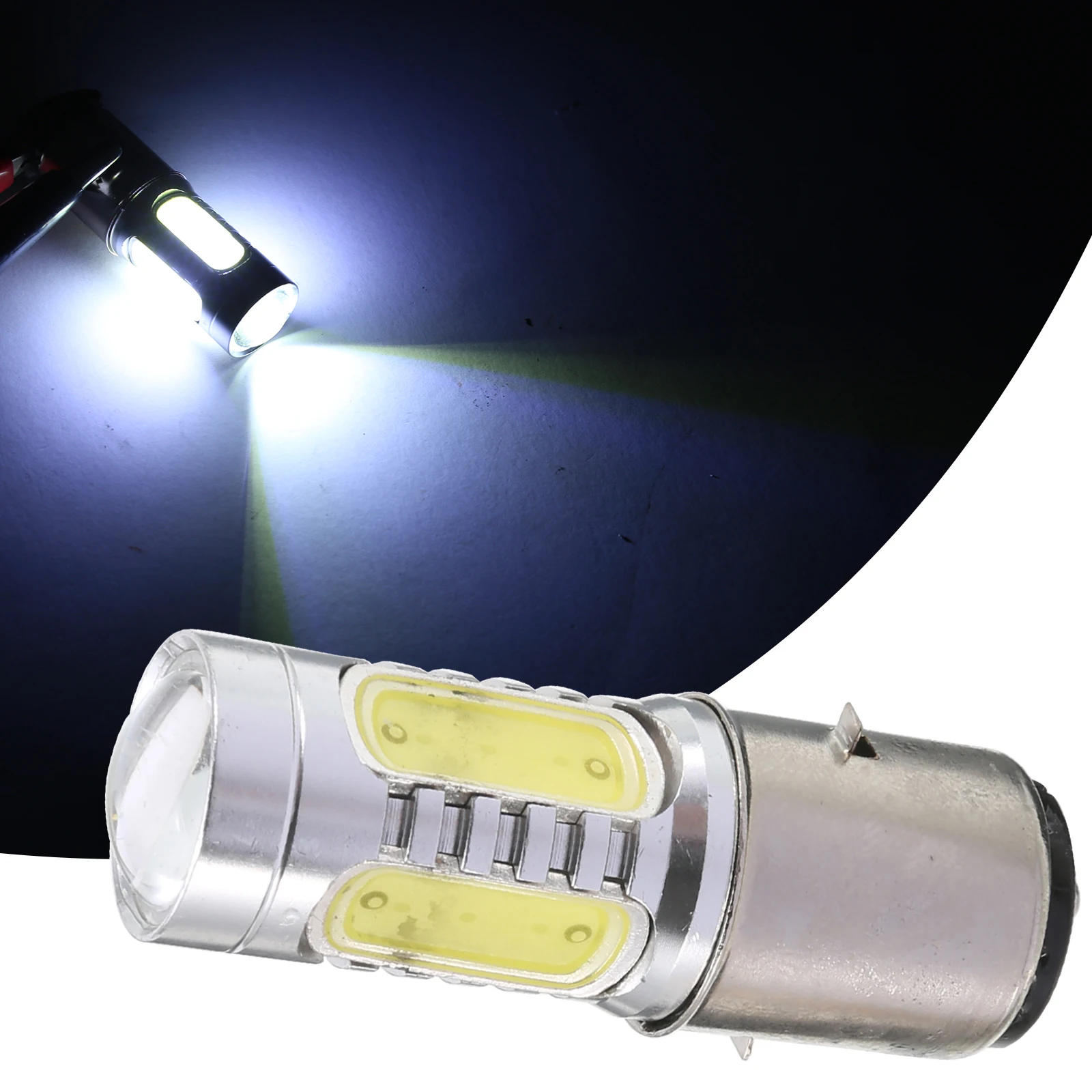Practical 12W H6 DC 6V-80V LED Motorcycle Headlight Bulbs BA20D Hi//Lo Beam Lamp