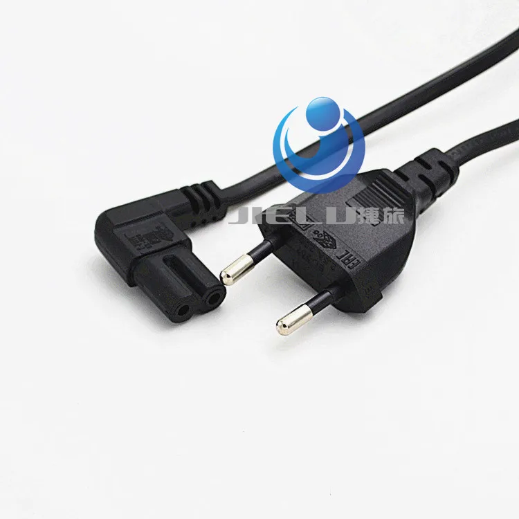 

EU Power Adapter Cord ,European 2Pin Male Plug to Angled IEC320 C7 Female Socket Power Cable, 3M