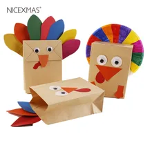 Thanksgiving DIY Crafting Accessories Materials Set Handmade Turkey Paper Bag Kids Educational Toys