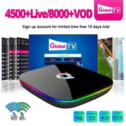 Android 9,0 tv Box Q Plus 4G 32G Allwinner H6 IP tv box Французский Немецкий Italia nederland Португалия Испания IPTV подписка Европа