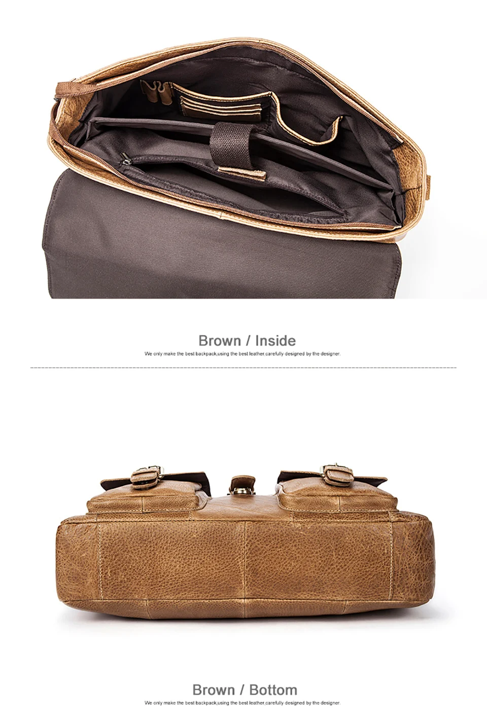 4Briefcase Male Messenger Bag Men's Genuine Leather Laptop Bag for Men Business Casual Soft Handle 14 Inches Shoulder Bags
