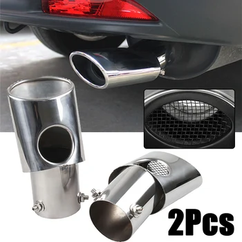 

2pcs Car Exhaust Pipes Silver Replacement Durable Practical Accessories