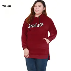 TUHAO 2019 весенние женские большие размеры 10XL 8XL теплые толстые с капюшоном Толстовка, повседневные худи Толстовка женские спортивные костюмы