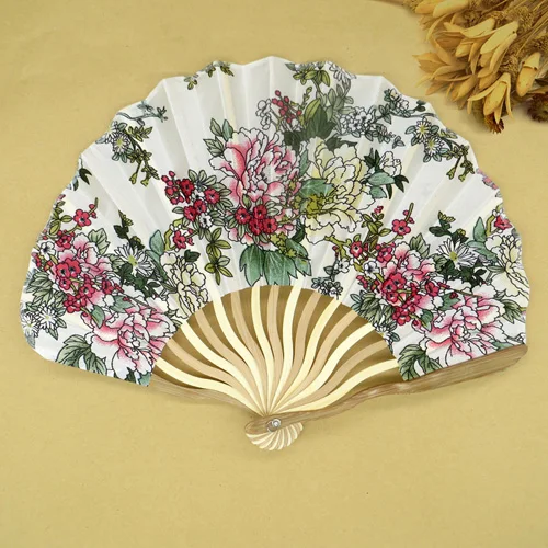 30 шт. японский Карманный вентилятор Цветы Ткань складной ручной вентилятор с подарочными сумками Подарки для женщин девочек - Цвет: 4