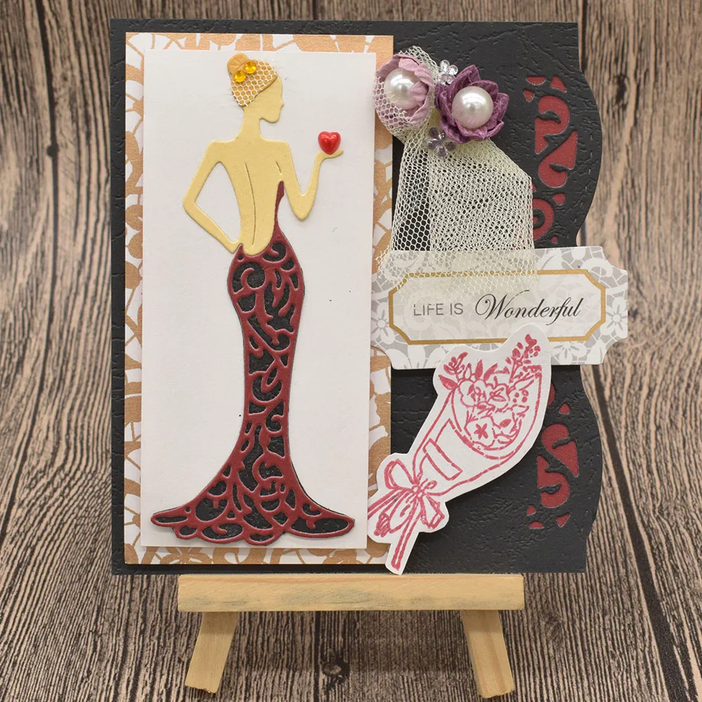 

Sexy Lady Woman Die Cuts For Card Making Scrapbooking Album Birthday Card Anniversary Day Decoration