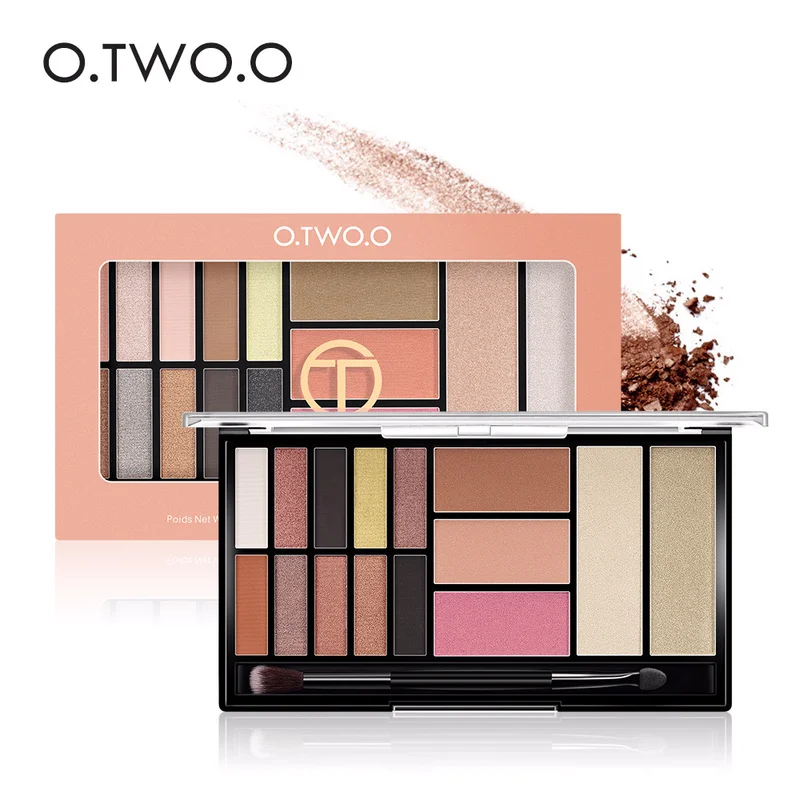 O. TWO. O Бренд Make up Tray Новый 15 цветов Палитра Тени для век хайлайтер Flash Blush контурная