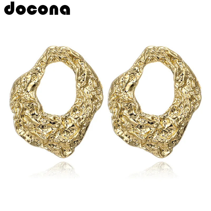 

docona Punk Irregular Geometric Drop Dangle Earrings for Women Girl Hollow Round Pendant Earring Oorbellen 6853