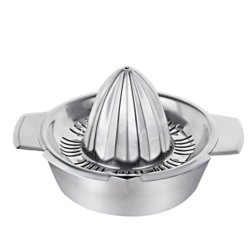 Stainless Steel Fruit Juicer Kitchen Gadget Supplies Manual Juicer Lemon Orange Fruit Squeezer Mesh Strainer with Bowl Container