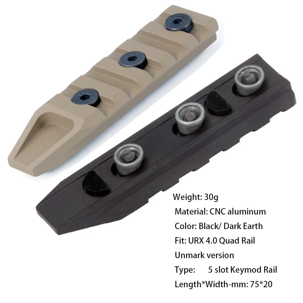 

Tactical Hunting Accessories 5 Slots Keymod Rail Handguard Rail For URX 4.0 Quad Rail In Scope Mount