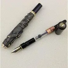 Роскошная перьевая ручка Jinhao Китайский дракон/Loong бронза Basso-relievo Средний Перьевая ручка Jinhao Китайский дракон бронза