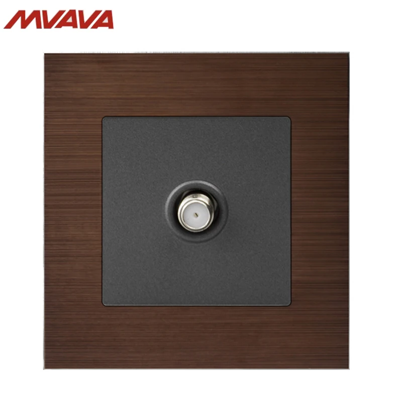 

MVAVA Satellite TV Socket Smart Cable Multifunctional Television Outlet Alumimum Brushed Brown Wall Receptacle Free Shipping