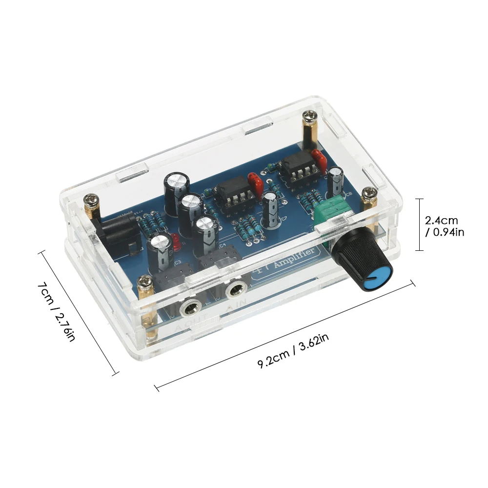 Усилитель для наушников DIY PCB комплект AMP, 47(Европа), Hi-Fi, NE5532 с прозрачным корпусом одиночный блок питания DC12~ 18В