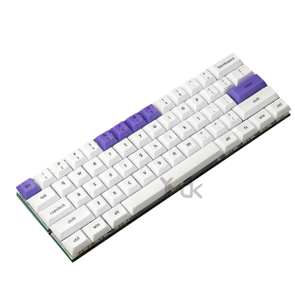 YMDK DSA профиль ANSI 61 Dye-Sub толщиной 1,4 мм PBT Keyset белый фиолетовый Keycap для Cherry MX переключатели механическая клавиатура