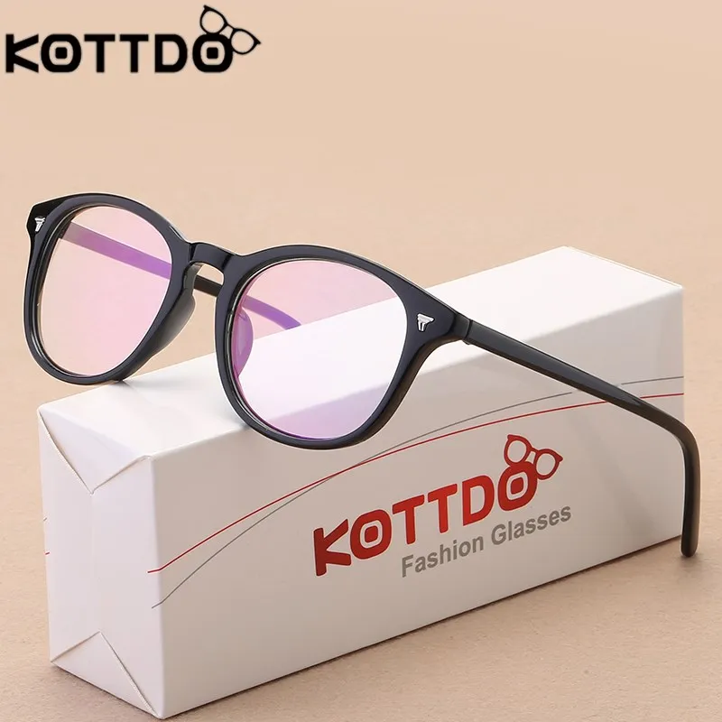 KOTTDO 2019 Ретро круглая Женская оправа для очков модная чтения мужские компьютерные