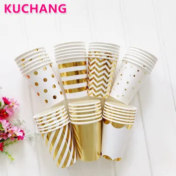 

10pcs/pack Colorful Disposable Striped/Polka Dot/Wavy Paper Cups Party Tableware Wedding Baby Birthday Party Supplies Decoration