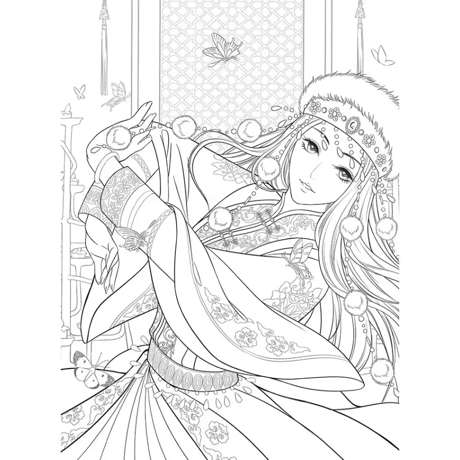 Chinese Ancient Old Beauty Line Drawing Book Princess Of The Qing Dynasty Adult Kids Anti Stress Color Pencil Coloring Art Book Aliexpress
