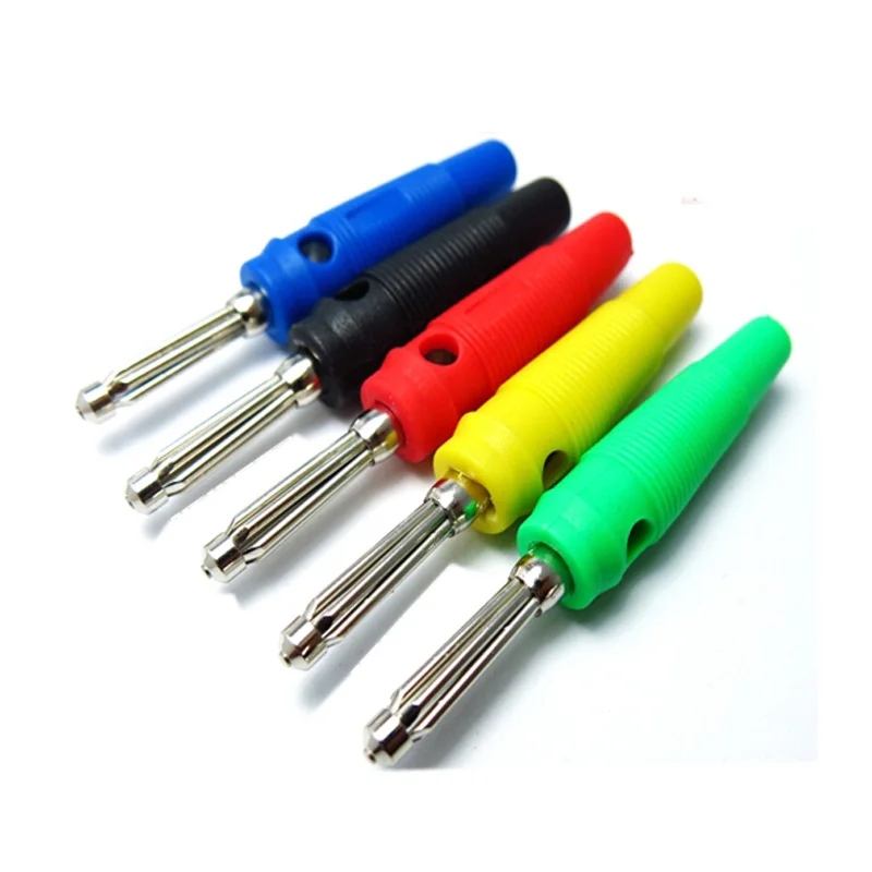 

50pcs/lot 4mm Solderless Stackable Banana Plug 32A Large Current High-voltage Banana Connector Head 7 pin