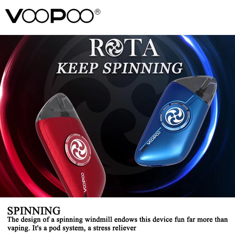 

Original Voopoo Rota Spinning Pod Starter Kit All-in-one 1.5ml Capacity Catridge 340mAh Internal Battery