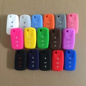 

200 16 color Car Silicone Key Case Fit For for VW POLO Tiguan Passat B5 B6 B7 Golf EOS Scirocco Jetta cover Accessories