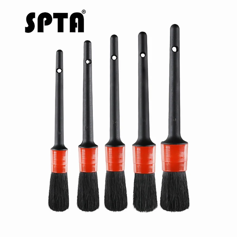 

Car Detailing Brush Cleaning Natural Boar Hair Brushes Auto Detail Tools Products 5Pcs Wheels Dashboard Car-styling Accessories