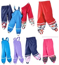 Printemps et automne nouvelle enfants filles exportent Garçons PU en cuir poncho pantalon de pluie imperméable coupe-vent respirant Pantalon en plein air