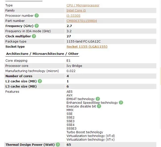 Процессор Intel Core i5 3330S i5-3330S(6 Мб кэш-памяти, 2,7 ГГц) LGA1155 Quad-CorePC настольный компьютер