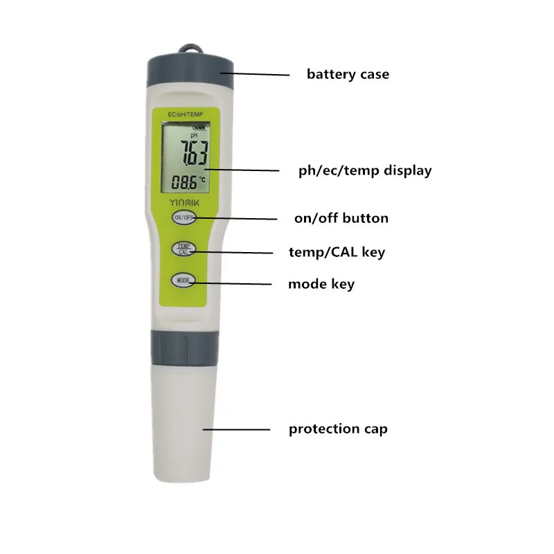 Digital PH TDS EC Meter Temperature tester Filter Measuring Water High Quality Purity Tester for pool aquarium 20%off