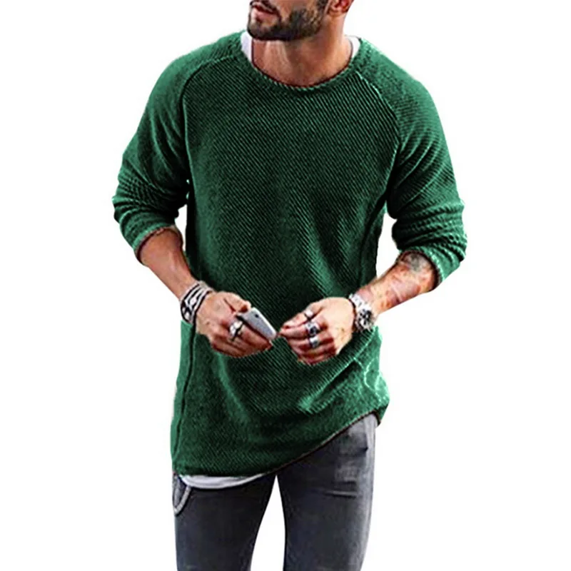 

SHUJIN Knitting Sweater Men Fashion Long Sleeve O Neck Mens Sweaters Casual Solid Christmas Pullover Male Streetwear Sweater