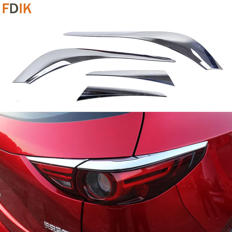 

Chromed Rer Tail Light Lamp Cover Taillight Moulding Trim Eyelid Garnish Protector Guard for Mazda New CX-5 CX5 2017 2018