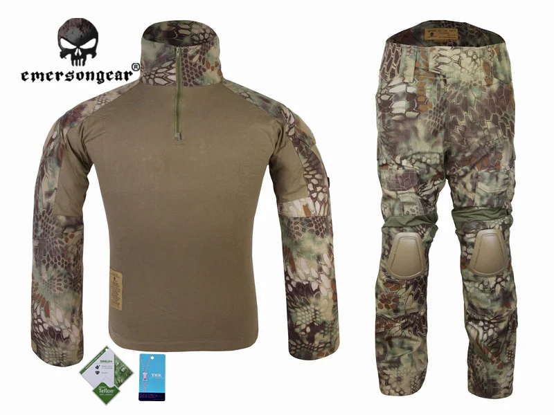 Военная тактическая одежда страйкбол охота EMERSON BDU Униформа Combat Gen2 рубашка и брюки колено локоть Pa мультикам черный AOR Лесной - Цвет: Mandrake