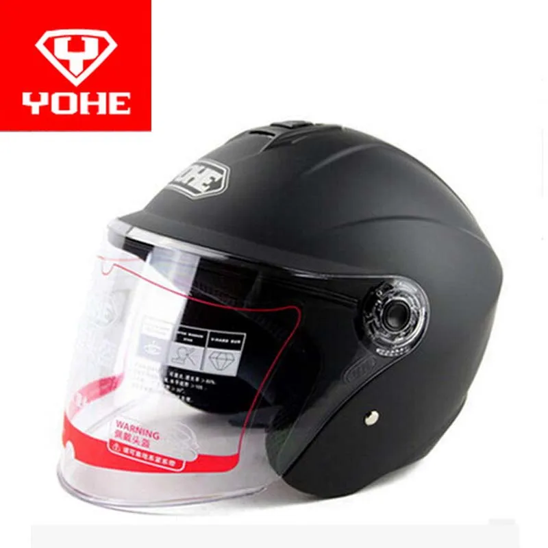 Новые модные Moto Racing Yohe половина лица мотоциклетный шлем YH-870A мотоциклетные шлемы из abs свободный размер 56-61 см - Цвет: Matte black