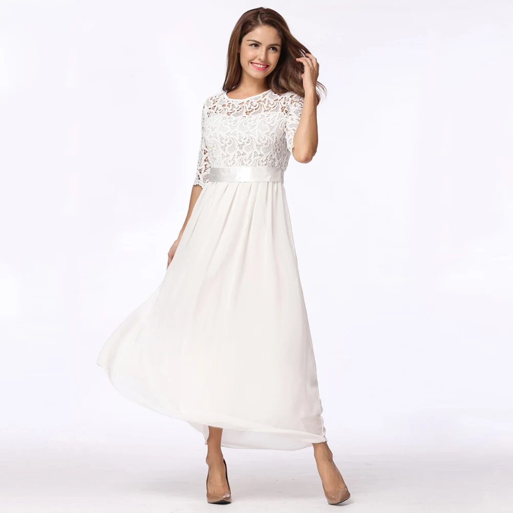 

Women Lace Chiffon Dress Slim Maxi Long Dresse female Gowns Plus Size 3XL 4XL 5XL Elegant Princess Party Dresses female Clubwear