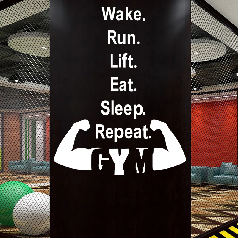 Gym Sticker font b Fitness b font Arm Crossfit Muscle Decal Body building Posters Vinyl Wall
