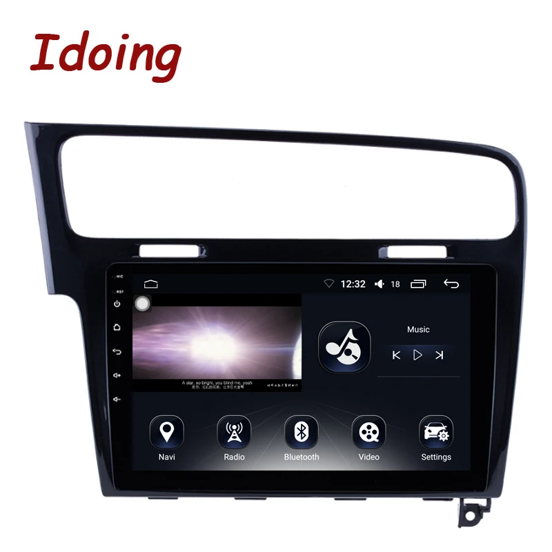 Sale Idoing 1Din 10.2inch Android8.0 Car Radio GPS Multimedia Player For VOLKSWAGEN Golf 7 2013(piano black) Octa Core 4 RAM 64G ROM 2