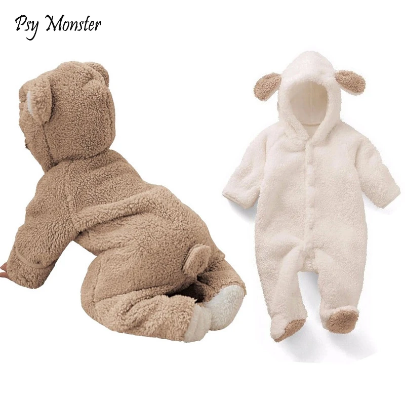 

Baby girl romper Coverall animal style baby boy warm clothes newborn baby outside in winter climbing Romper suits padded C149