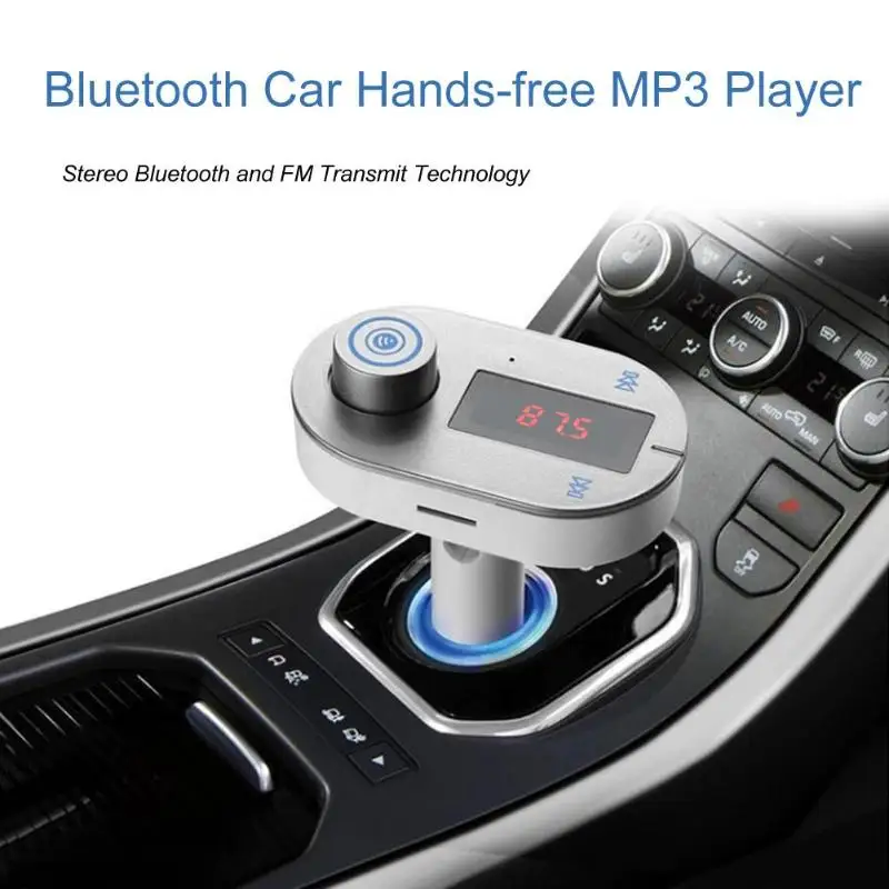 1Pcs T9S Bluetooth Car Hands-free Kit FM Transmitter MP3 Player USB Charger AUX Hands Free Music Mini MP3 Player Car Styling New