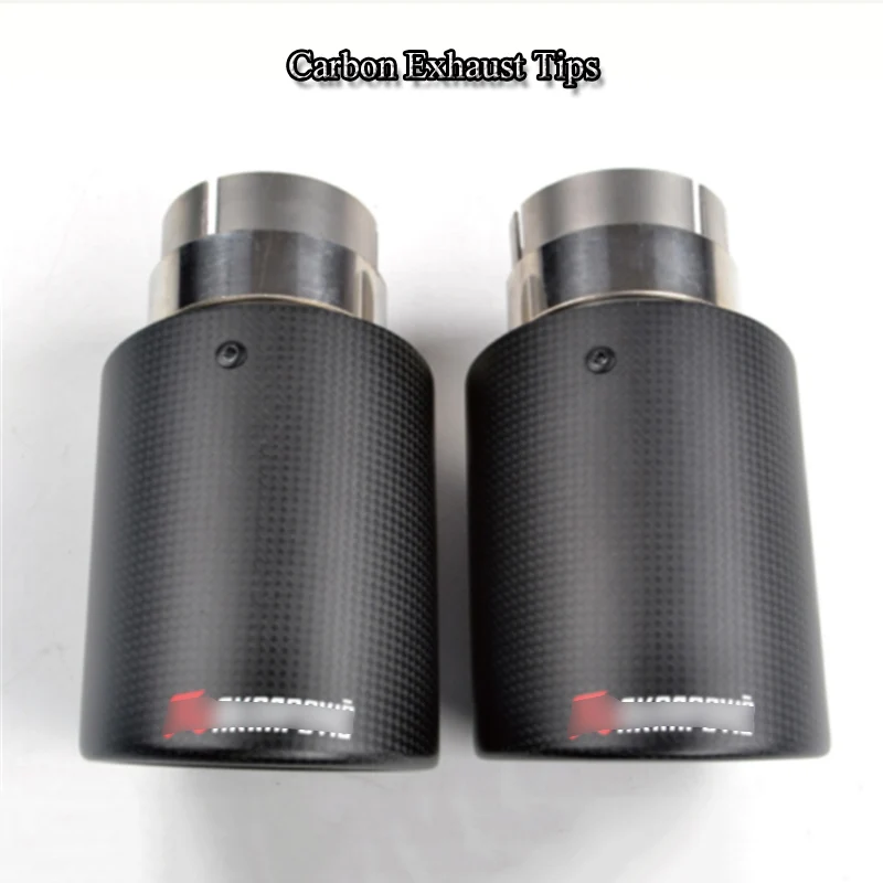 

Car styling Exhaust Tail Pipes Matte Carbon Exhaust Muffler Tip Tail End 51mm Universal Curly black For Bmw Car Accessories