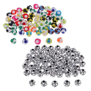 

60pcs 12mm Soccer Ball Beads Fit European Charm Bracelet Jewelry DIY Findings Crafts Wholesale