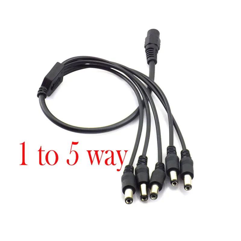 1 to 5 way DC мощность 1 Женский до 2 3 4 5 6 8 Мужской способ Splitter адаптер разъем кабель 5,5 мм* 2,1 мм 12 В для камеры видеонаблюдения Светодиодные полосы света - Цвет: 1 to 5 way
