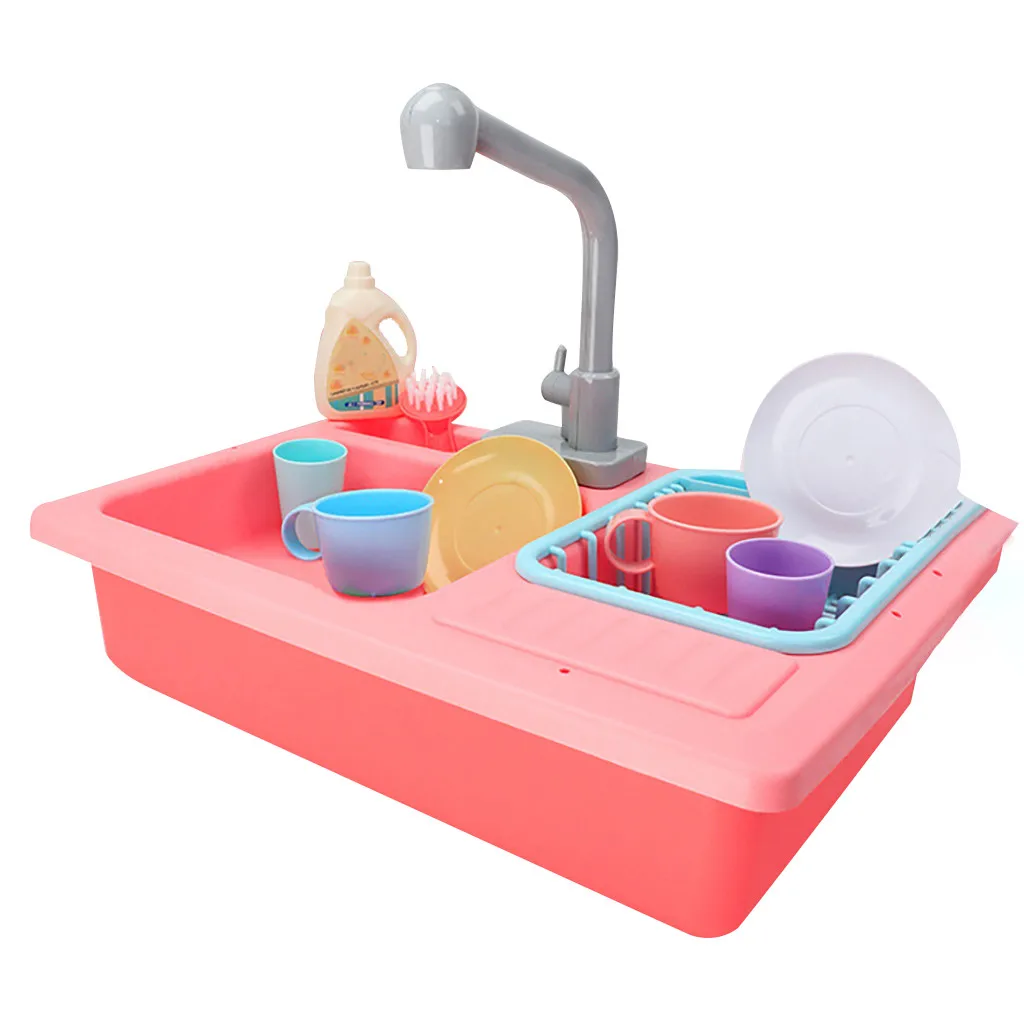 Mudança de Cor Crianças Brinquedos Pretend Play Kitchen Sink Calor Sensível Termocrômico Dishwash Playhouse Tool Kit Casa Limpa 10 Mudança de cor Crianças Brinquedos Pretend Play