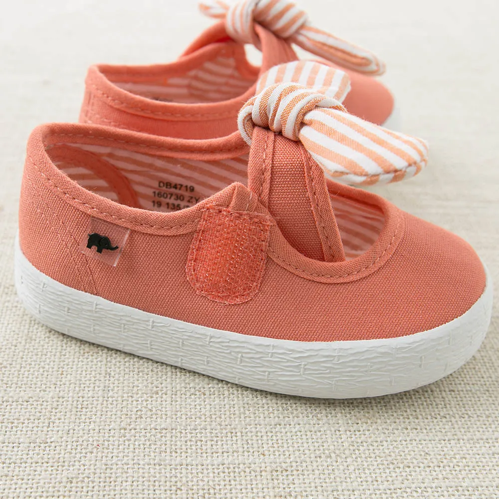 DB4719 Dave & Bella baby spring new striped canvas shoes blue pink rose casual shoes 4 colors