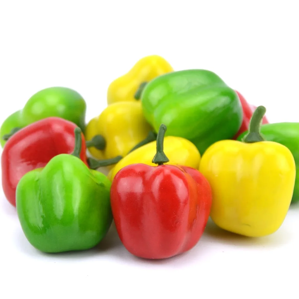 

Cheap 80 PCS Mini Handmade Green Bell Pepper & Vegetables Fruits Family Wedding Party Kitchen Table Christmas Tree Decoration