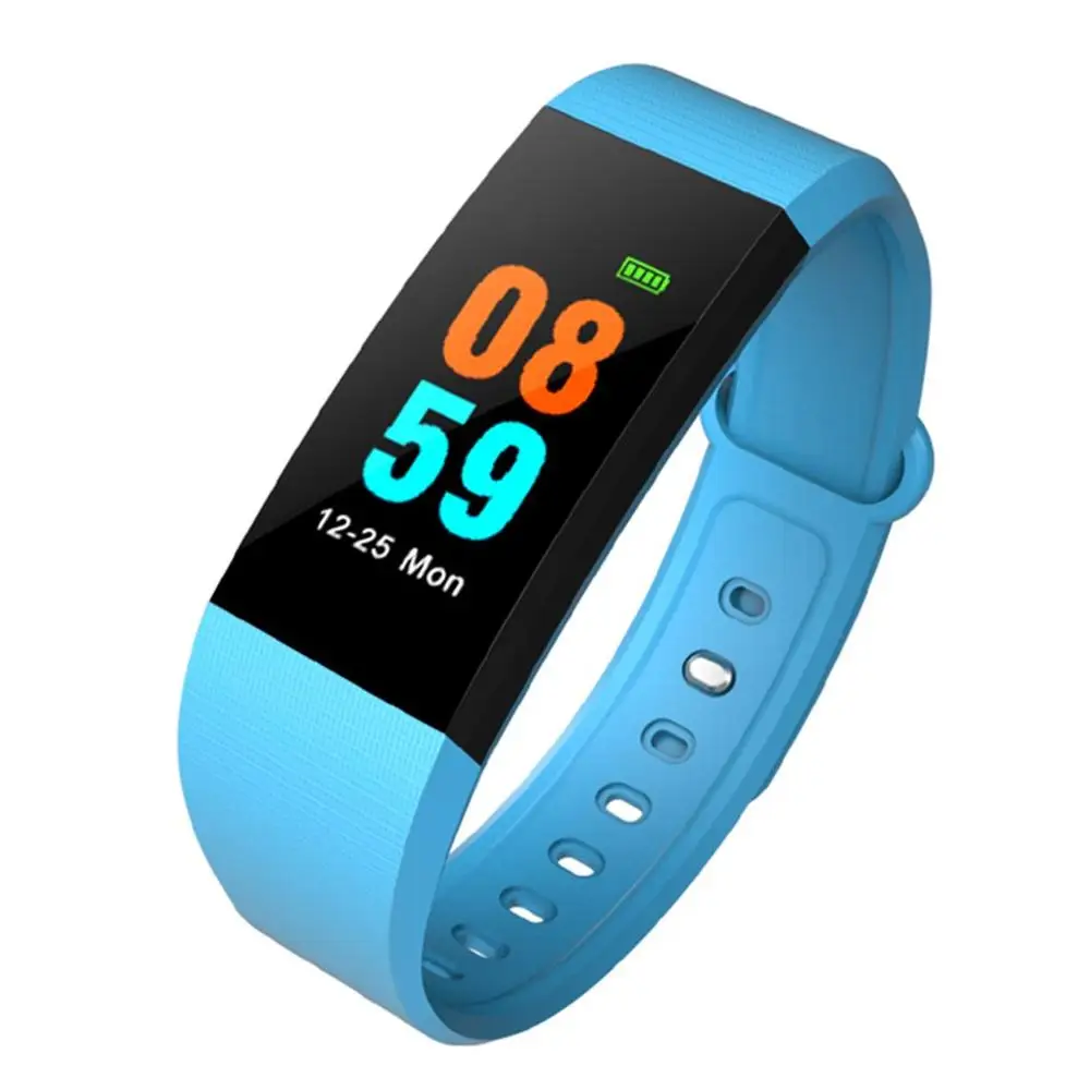 TSAI спортивные шагомеры цветной экран монитор сердечного ритма IP68 Водонепроницаемый Bluetooth браслет для IOS Android умные часы - Цвет: Синий