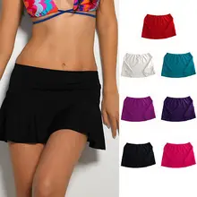 Горячий сексуальный пляжный купальник, бикини короткая летняя Однотонная юбка