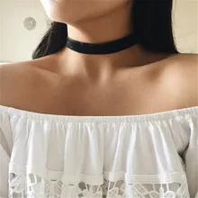 YOBEST Vintage Retro Black Velvet Choker Necklace Women Chokers Necklaces Chocker collares mujer Collier ras de cou