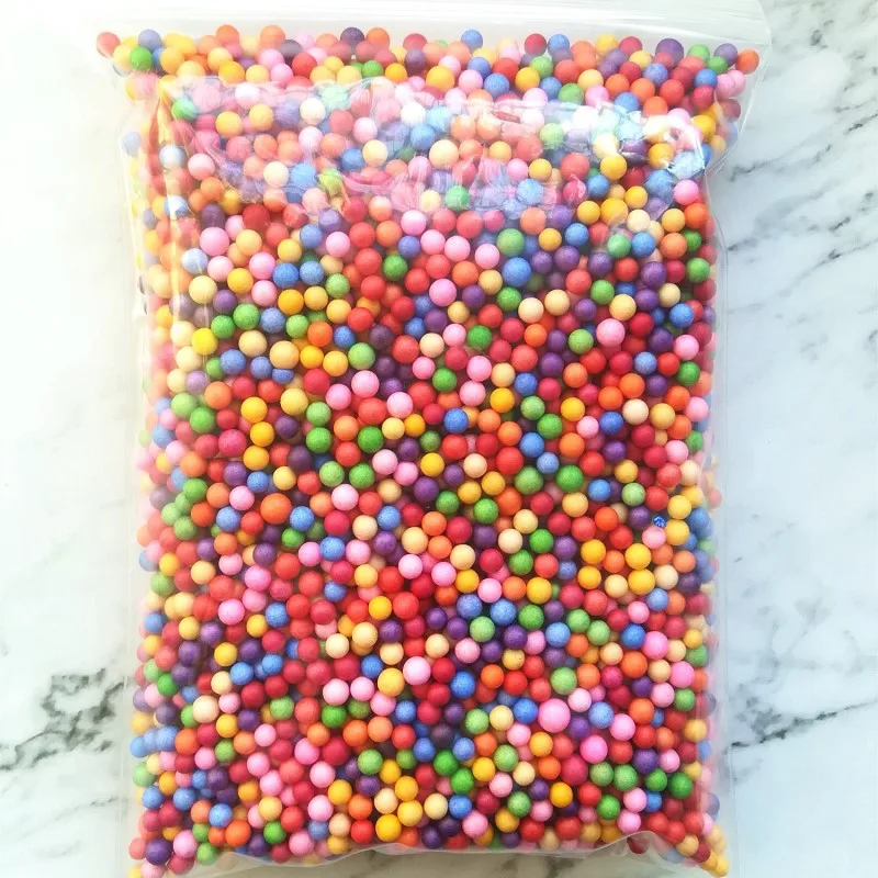 15000pcs 15g Bright Colours Foam Beads Colorful Polystyrene Foam Balls Styrofoam Filler Foam Mini Beads Balls Crafts DIY Decor - Color: Multicolor