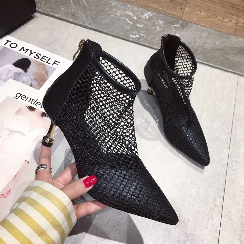 Botas mujer feminina/Женская обувь модные Универсальные дышащие ботинки на шпильке
