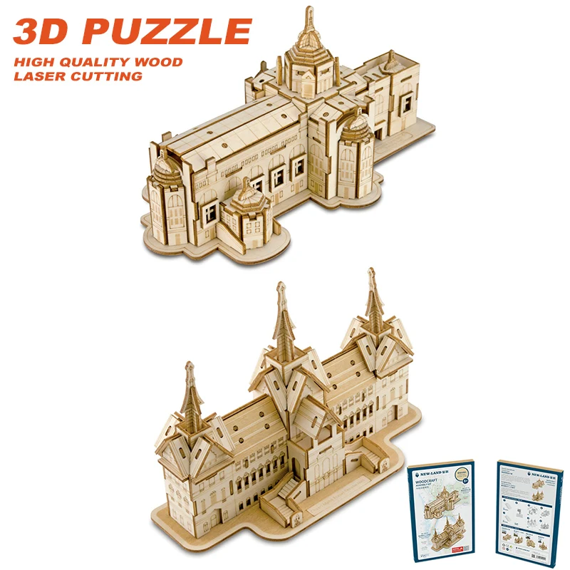 

DIY Laser Cutting 3D Thai Architecture Wooden Puzzles Learning Educational Toy Game Assembly Toys for Children Jigsaw Kids Toys