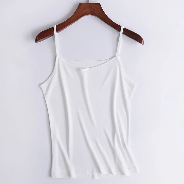 SUYADREAM Women silk Camis Real Silk Bottoming Camisoles Comfortable Silk Tank tops 2022 Spring Summer Camis white