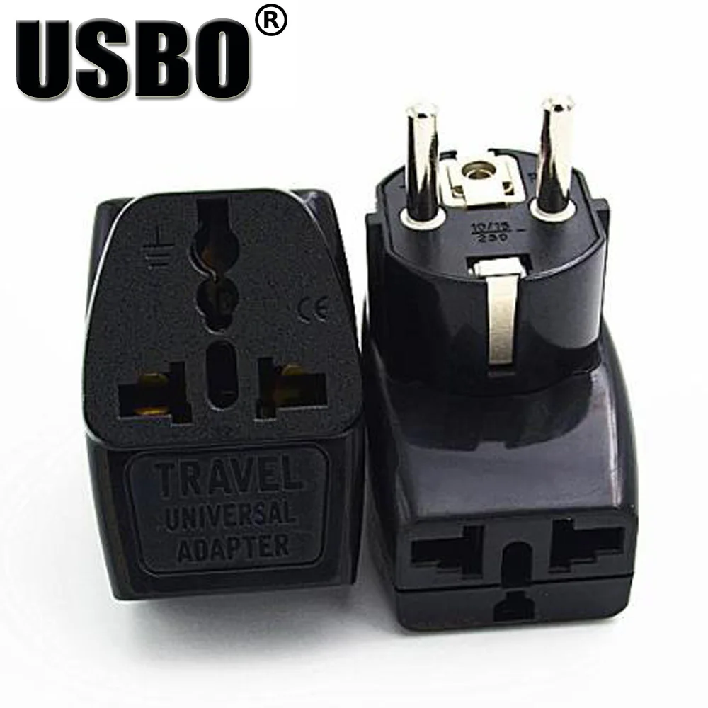 

Black 10A 250V ABS material uk us aus to eu multi - function socket Germany South Korea France Bali tourism